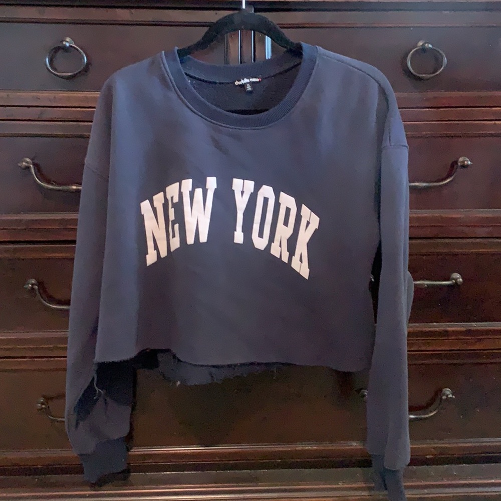 Navy blue crop sweater. Price 15$